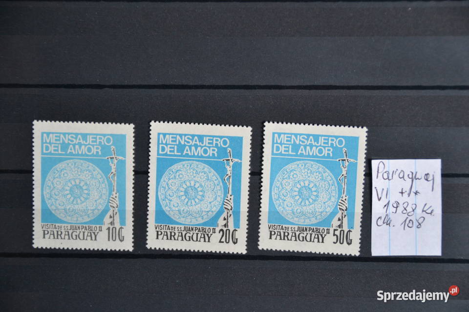 Znaczki Papież Jan Paweł II Paragwaj VI Ks dolnośląskie Sobótka