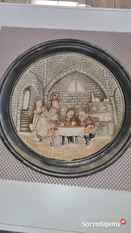 Talerz Dekoracyjny Gipsowy Vintage Wola Podłężna