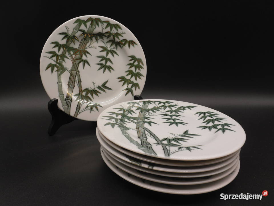 Talerze z motywem zielonego bambusa Raszków