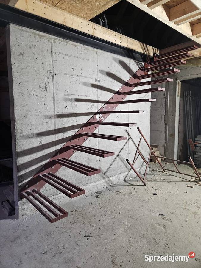 Schody wspornikowe wiszące półkowe konstrukcja Warszawa