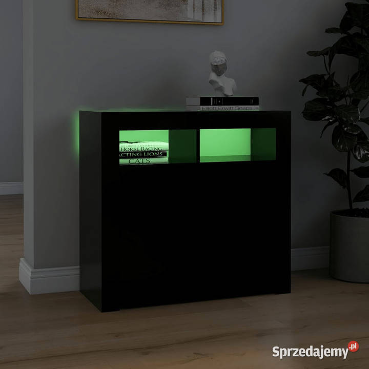 Szafka z oświetleniem LED czarna 80 x 35 x 75 Warszawa
