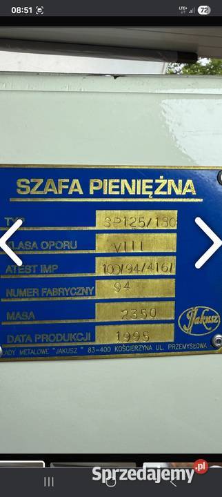 Kasa szafa pieniezna Biuro Biuro Poznań