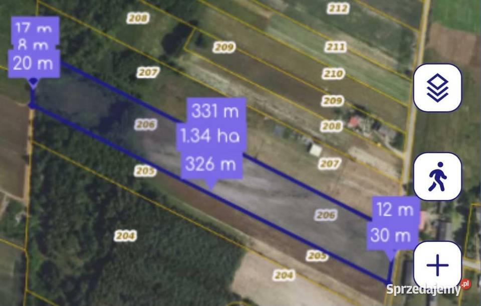 Działka rolna z warunkami zabudowy 331m Krubin