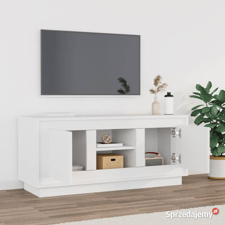 Szafka pod TV biała 102x35x45 materiał Warszawa