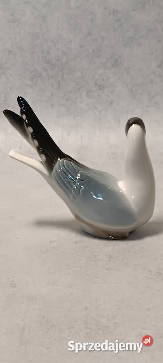 Łomonosow Rosja Figura Mewa ZSSR Lomonosow Ptak Porcelana i szkło Dobrzany