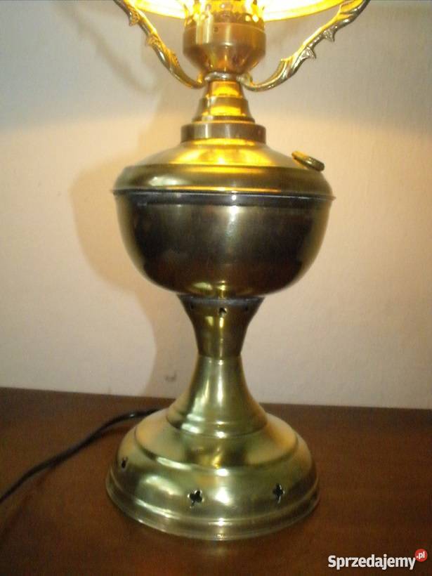 Mosiężna lampa gabinetowa w stylu lampy naftowej Skierniewice