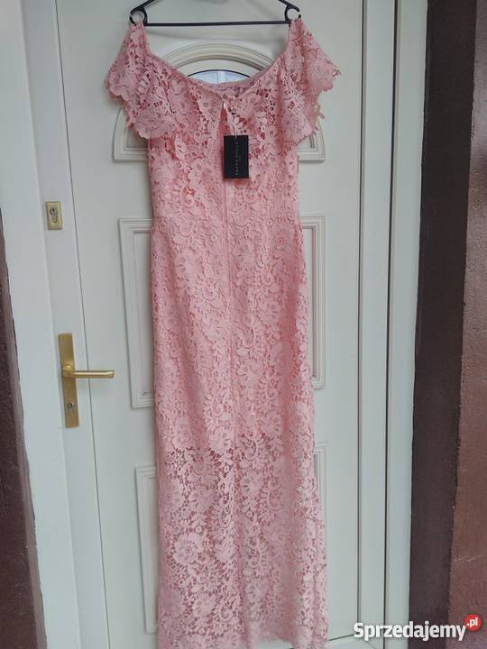Sukienka koronkowa Hiszpanka Pudrowy Róż PAPER Koronkowa  Zielonki sprzedam