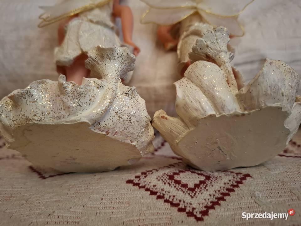 Aniołek figurka 2 sztukibrokatowe sukieneczki ok mazowieckie