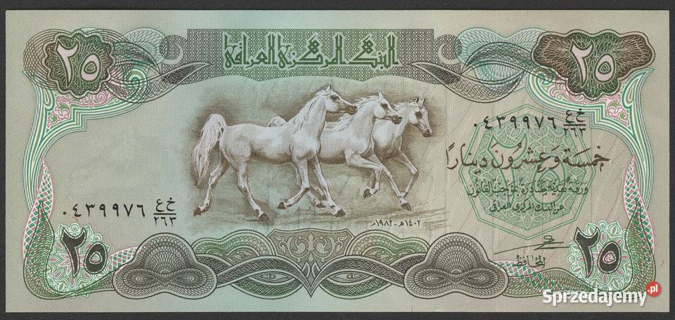 IRAK 25 DINARÓW 1982 KONIE STAN BANKOWY UNC sprzedam