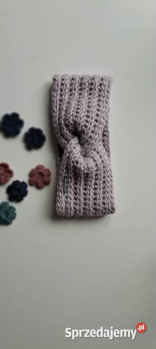 Opaska wełniana ręcznie robiona na szydełku Rękodzieło sprzedam