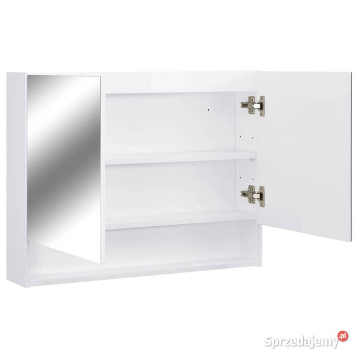 Szafka łazienkowa z lustrem i LED biała 80x15x60 Warszawa