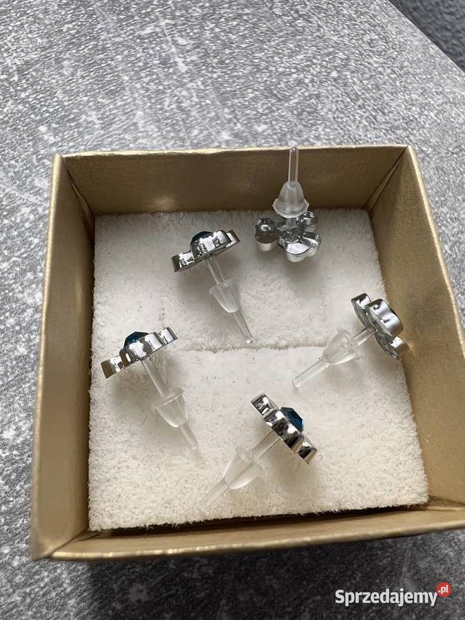 Kolczyki srebrne z zielonym diamentem Jasło