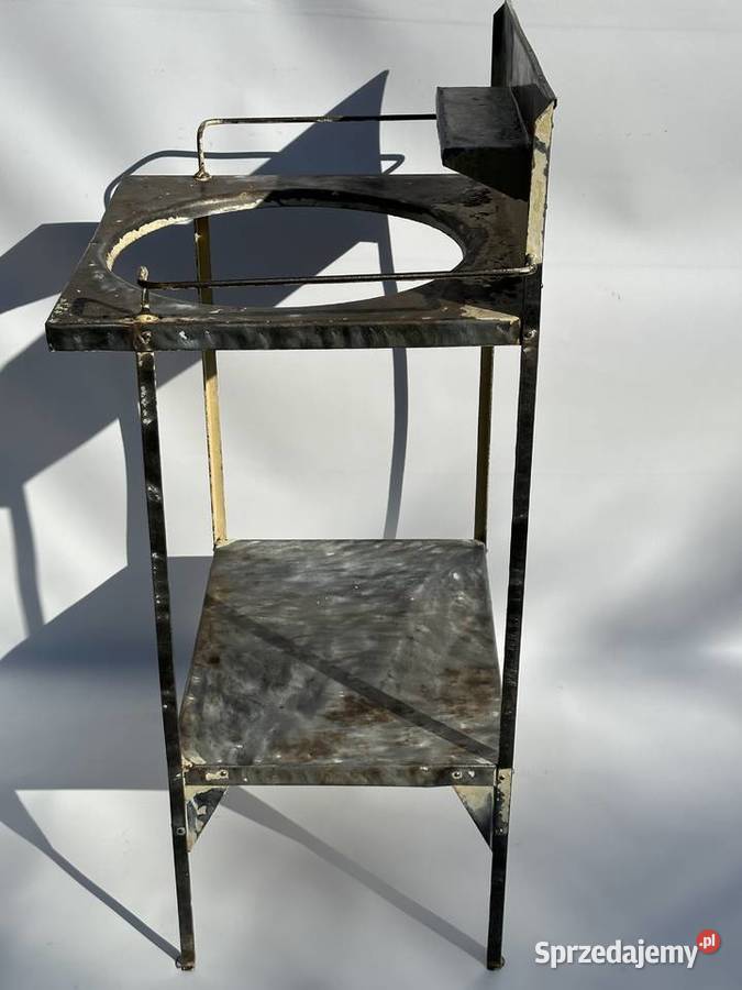 STARA TOALETKA UMYWALKA METALOWA OTWÓR NA MISĘ Bielawa