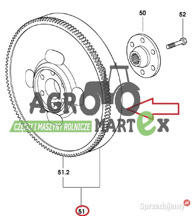 007612473 007612473 KOŁO ZAMACHOWE SDF nieuszkodzony Części zamienne Wichrów