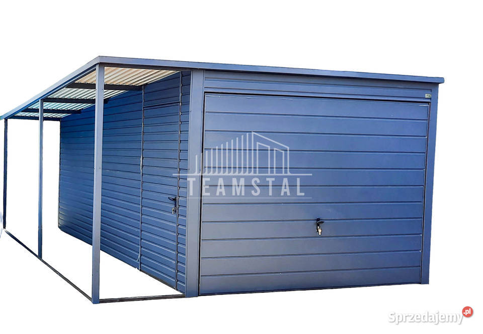 GARAŻ BLASZANY 3m x 5m wiata 1m spad tył Brama wielkopolskie
