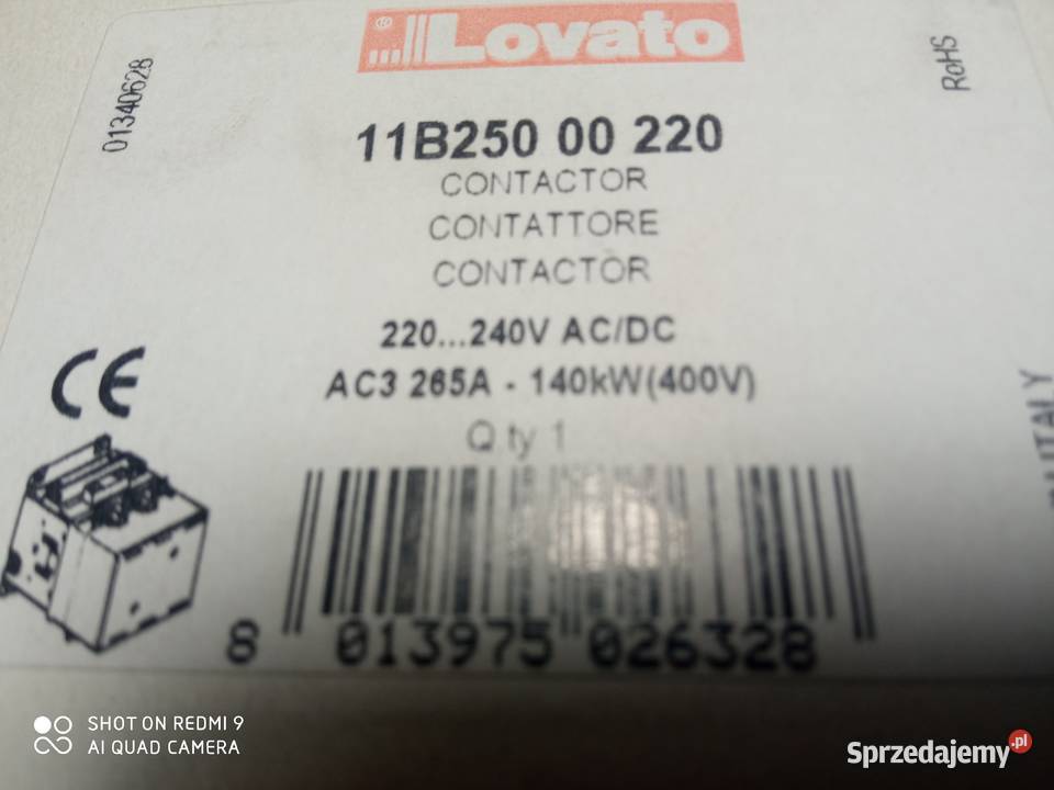 Stycznik 3x 250A 440V cewka 240V LOVATO Żagań