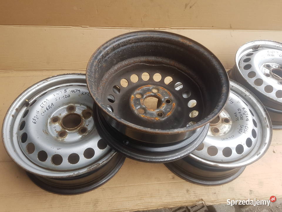 4 felgi stalowe r16 65jx16 et51 ch651 5x120 VW Rozmiar 16" dolnośląskie Legnica sprzedam