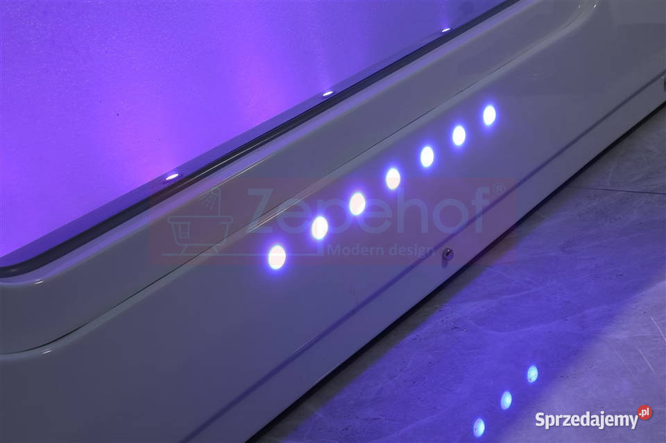 Wanna z hydromasażem 170cmx90 wodospad LED Grabówka