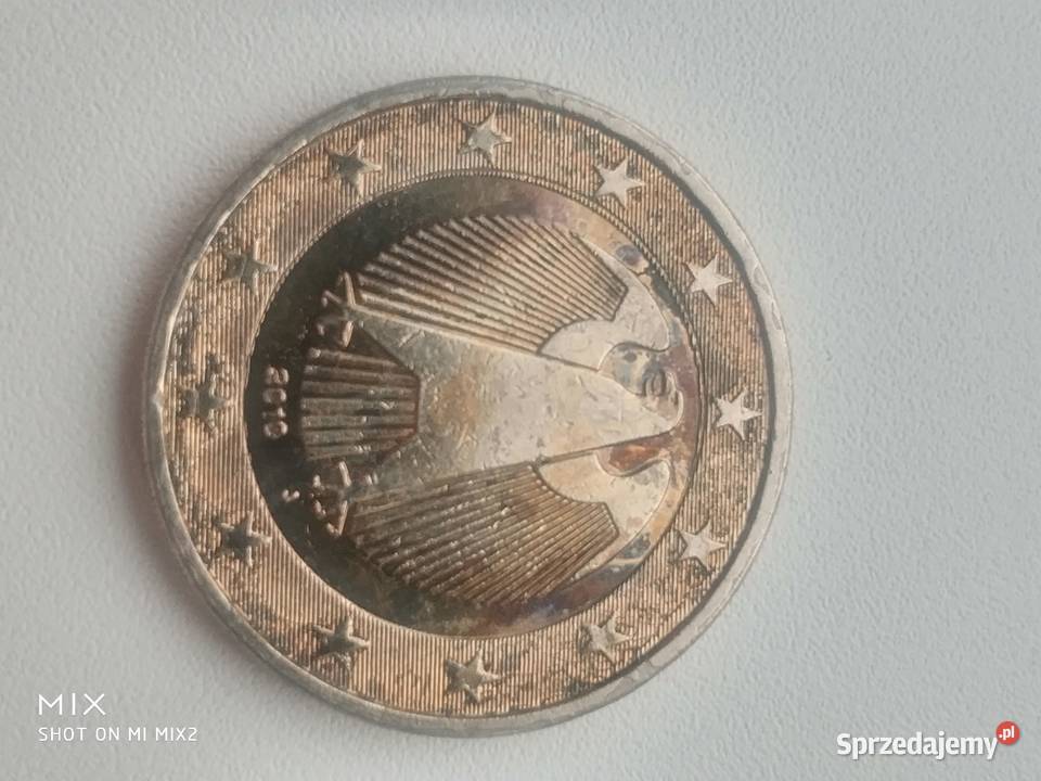 Niespotykane 2 euro koloru złotego całego Awersa Sochaczew-Wieś