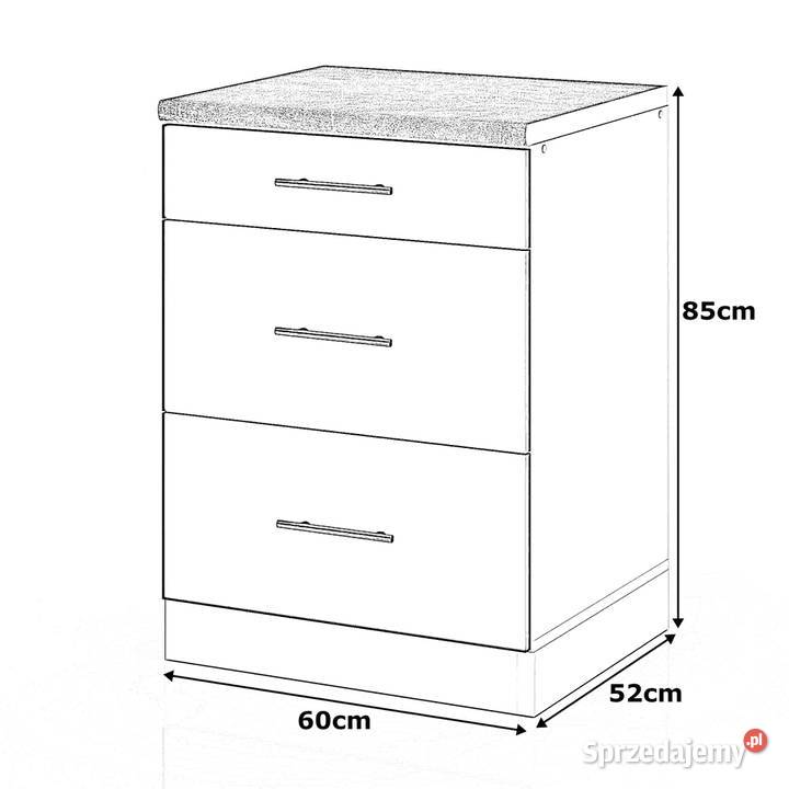 Szafka Kuchenna Stojąca Z Blatem 3 Szuflady 60 85cm warmińsko-mazurskie Elbląg