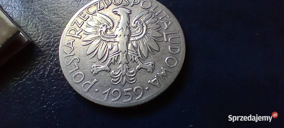 Stare monety 5 złotych 1959 Rybak PRL Polska podkarpackie Lesko
