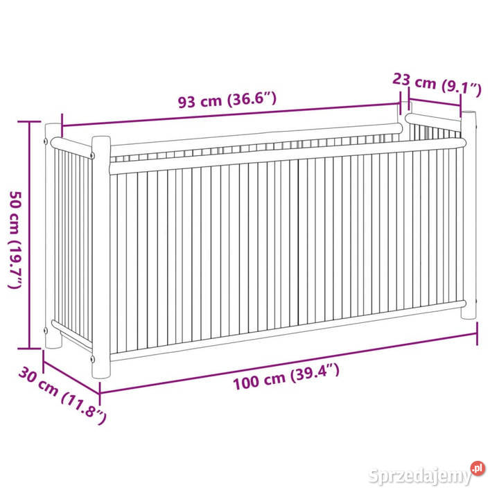 Donica 100x30x50 bambusowa WM366463 Warszawa sprzedam