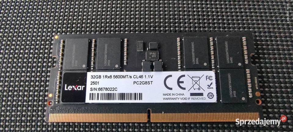 Pamięć Lexar 32GB 1x32GB DDR5 SODIMM 5600MHz Pamięci Kamień Śląski
