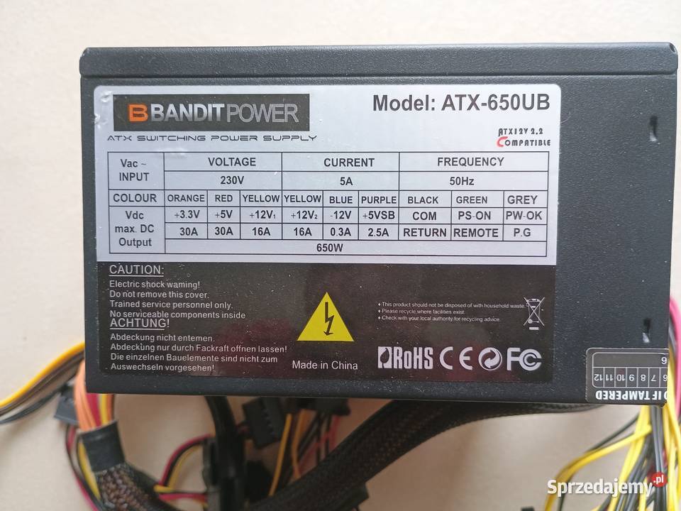 Zasilacz do komputera 650W Łódź