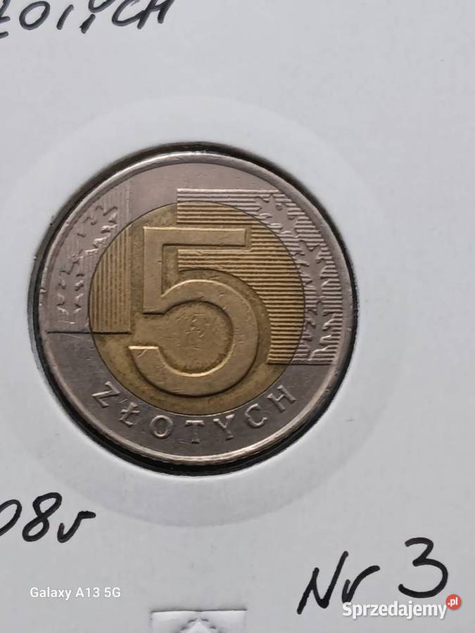 5 Złotych 2008 r 3 najniższy nakład Konin
