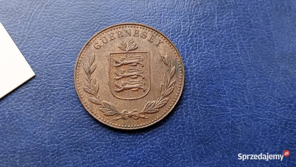 Stare monety 8 doubles 1920 Guernsey Numizmatyka Lesko sprzedam