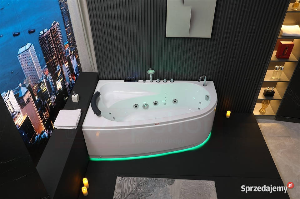 Wanna z hydromasażem EBX101 R PRAWA prostokątna Grabówka