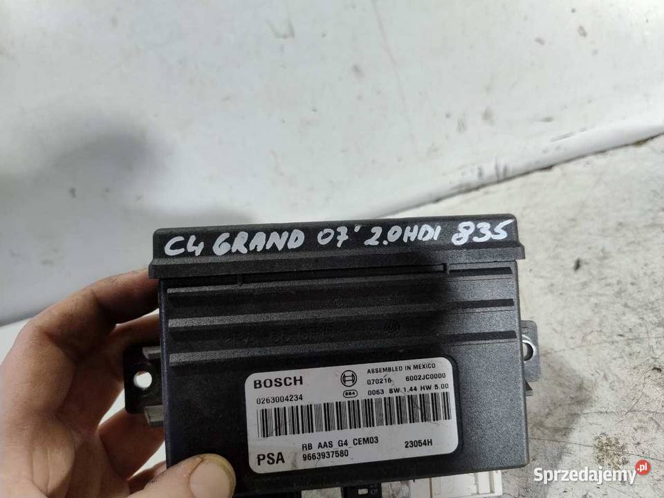 MODUŁ STEROWNIK PARKOWANIA CITROEN 9663937580 osobowe wielkopolskie