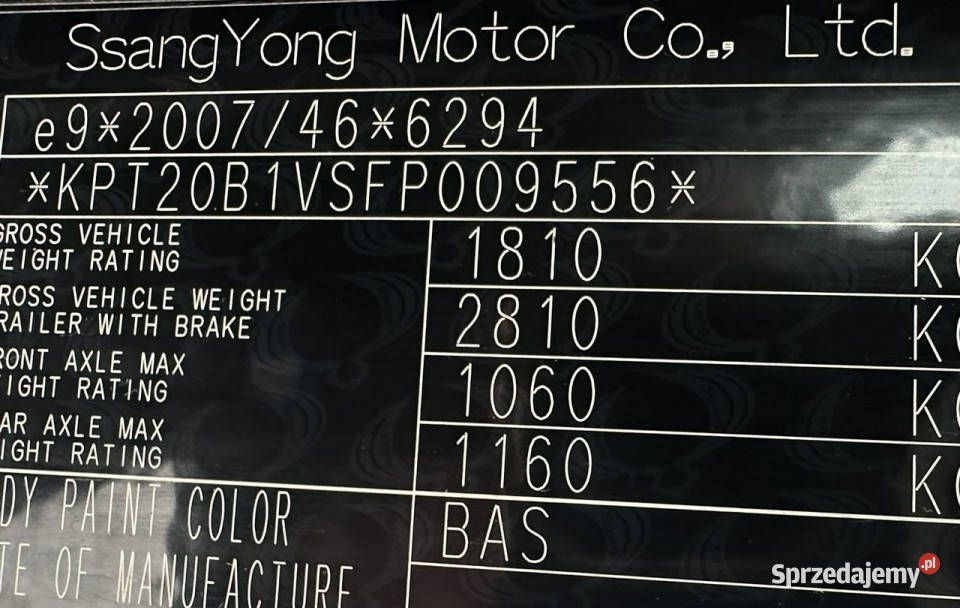 SsangYong Tivoli Benzyna Zarejestrowany