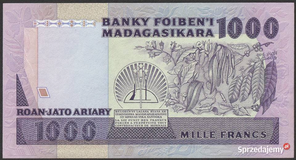 MADAGASKAR 1000 FRANKÓW 1983 STAN BANKOWY UNC Łódź