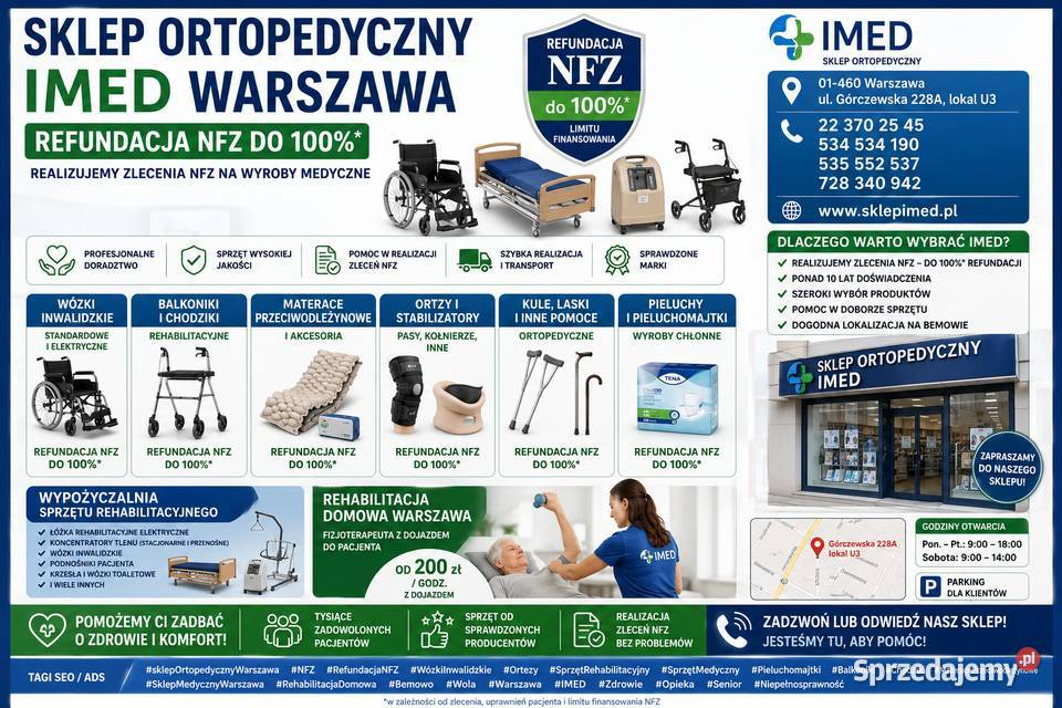 Wynajem łóżek rehabilitacyjnych Warszawa