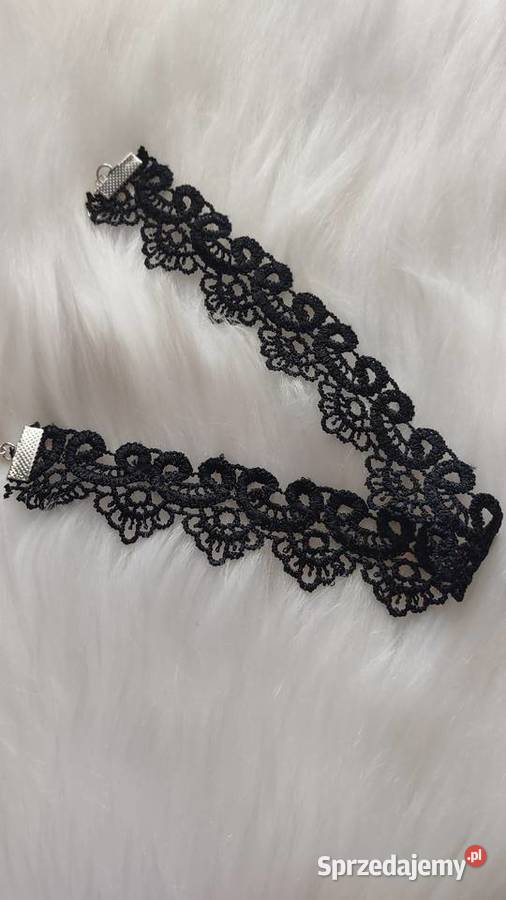 Czarny koronkowy choker ażurowy victorian goth sprzedam