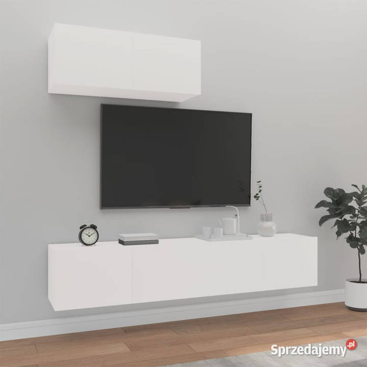 3częściowy zestaw szafek telewizyjnych biały mazowieckie Warszawa