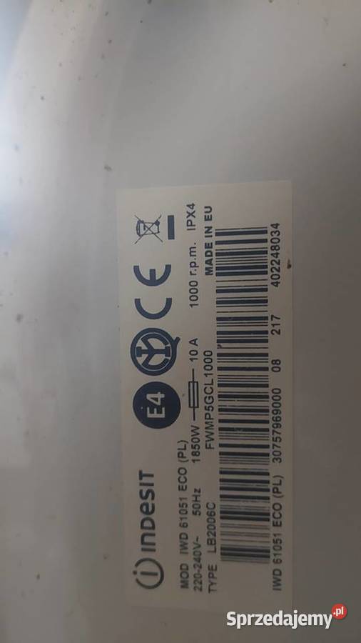 Pralka Indesit IWD61051 ECO stan uszkodzony Wrocław