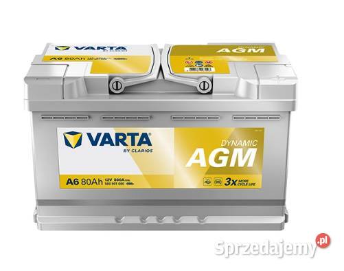 Akumulator 80Ah Varta Silver AGM A6 F21 12V 800A Akumulatory Płock sprzedam