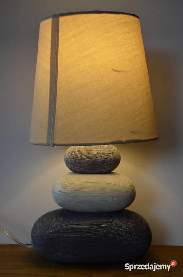 lampka stołowa nocna Nave Stoney szara kamienie lubelskie
