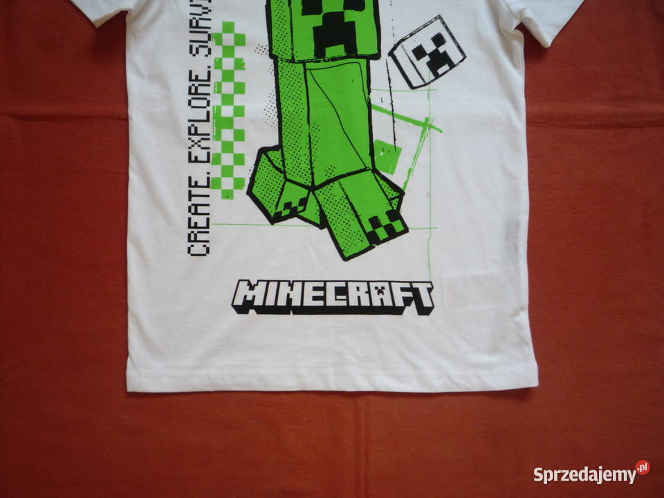 Nowa Guppy 146152 Biała koszulka Minecraft Rozmiar 146 Bluzki, koszulki i kaftaniki Szczecin