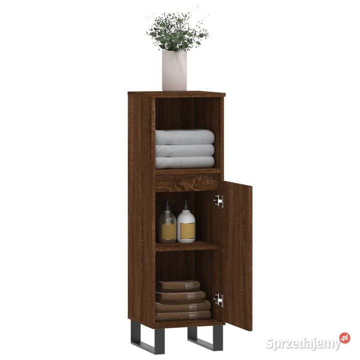 Szafka łazienkowa brązowy dąb 30x30x100 WM831571 Warszawa