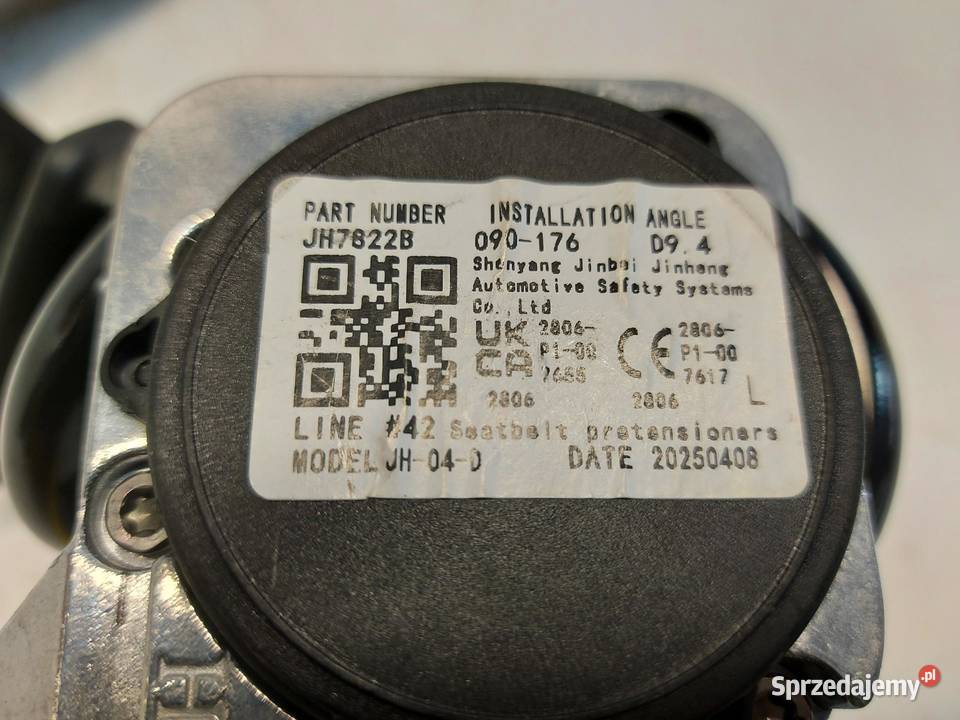 Jaecoo 7 PHEV 2025r pas bezpieczeństwa napinacz