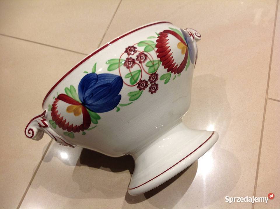 Waza Porcelanowa STARA Sygnowana biały Nowa Sól