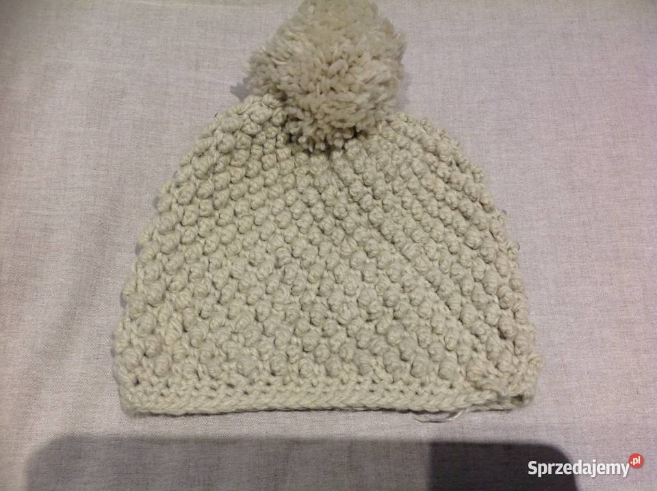 Czapka beżowa wełniana Damska Dla kobiet Nowa Sól