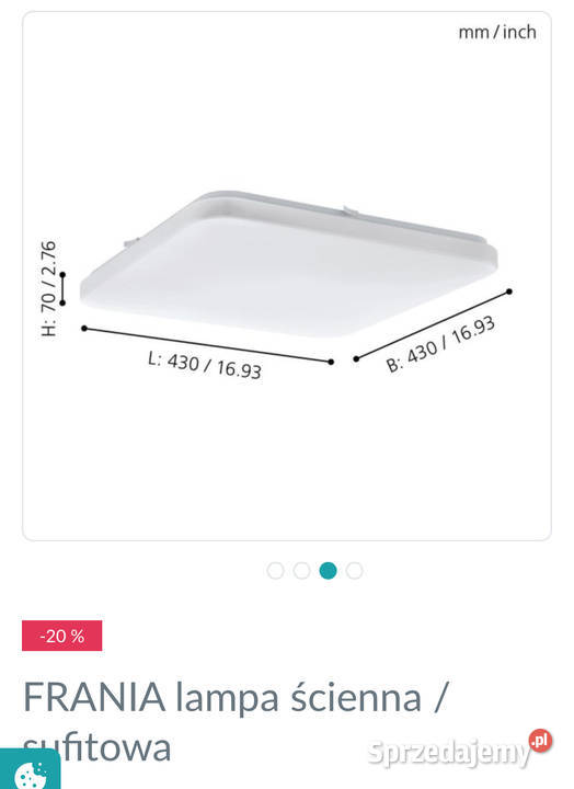 Lampy plafony LED firmy Eglo outlet Jaworzno