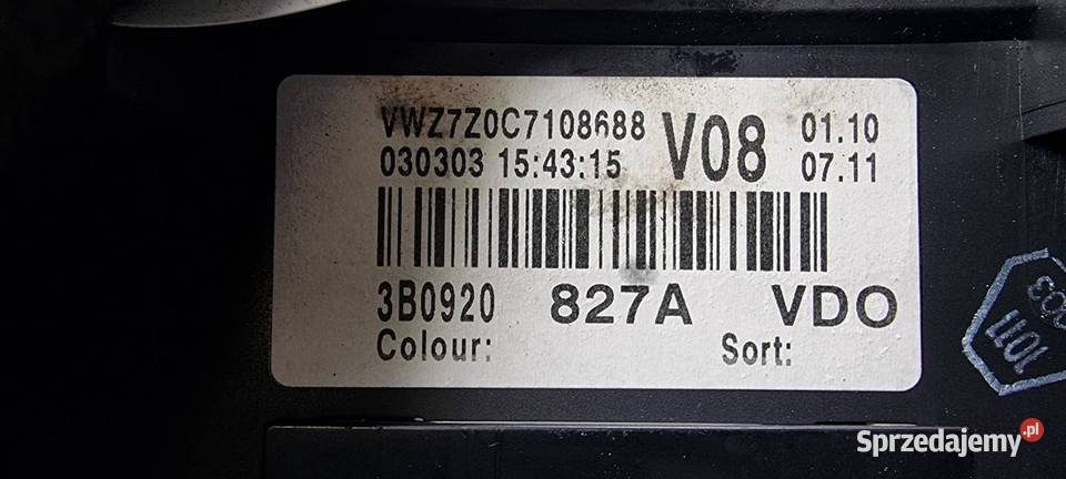 LICZNIK ZEGAR VOLKSWAGEN PASSAT B5 LIFT Lipno