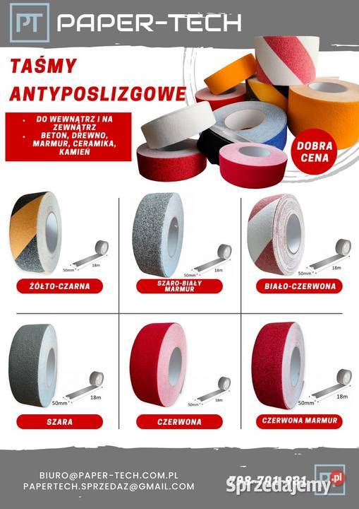 Taśma antyposlizgowa bezbarwna 50mm18m Wiązów