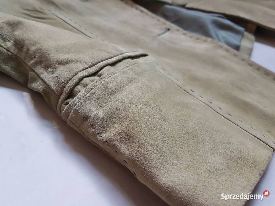 3840 Designers kurtka skórzana ircha zamsz khaki