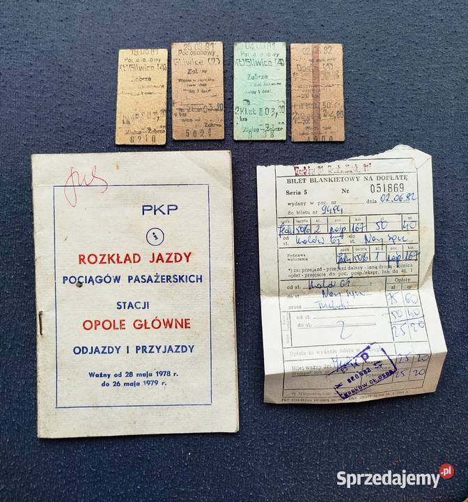 Oryginalny zestaw PKP PRL rozkład jazdy Opole